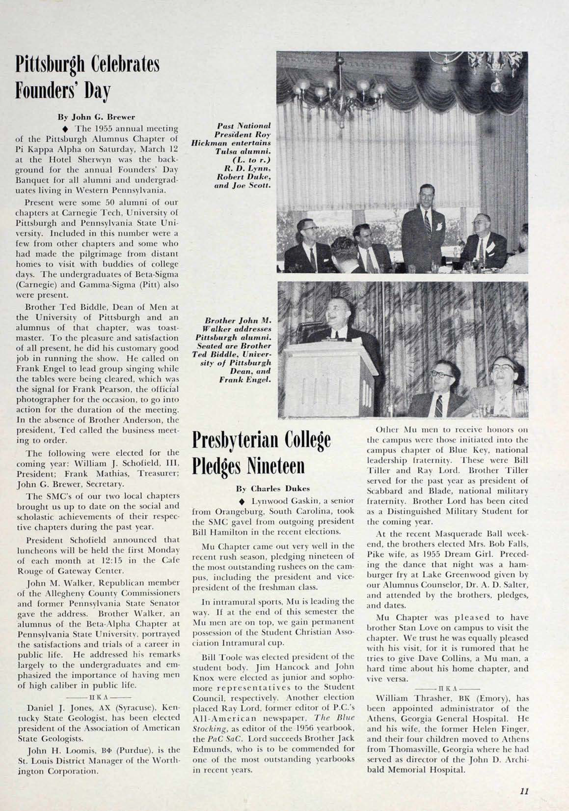 Presbyterian College Pledges Nineteen